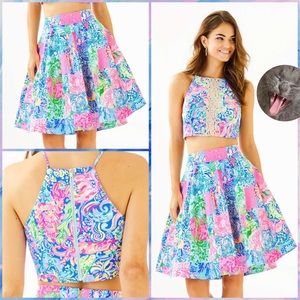 Lilly Pulitzer Navia Skirt Set In Multi Pop Up Back Together PRINT